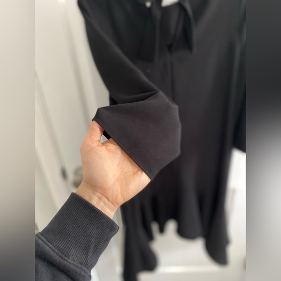 River Island River 3/4 Sleeve Hanky Hem Swing Dress, black, size US 8/ UK 12 - Picture 6 of 11